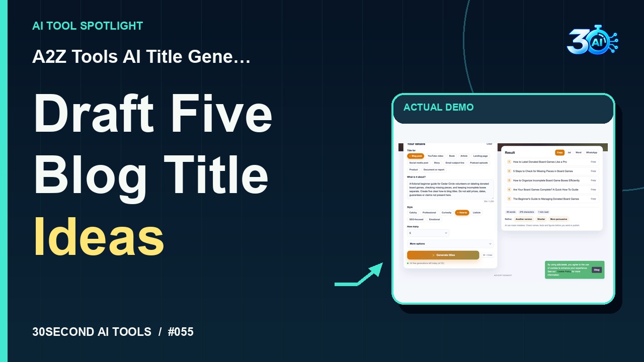 A2Z Tools AI Title Generator demonstration