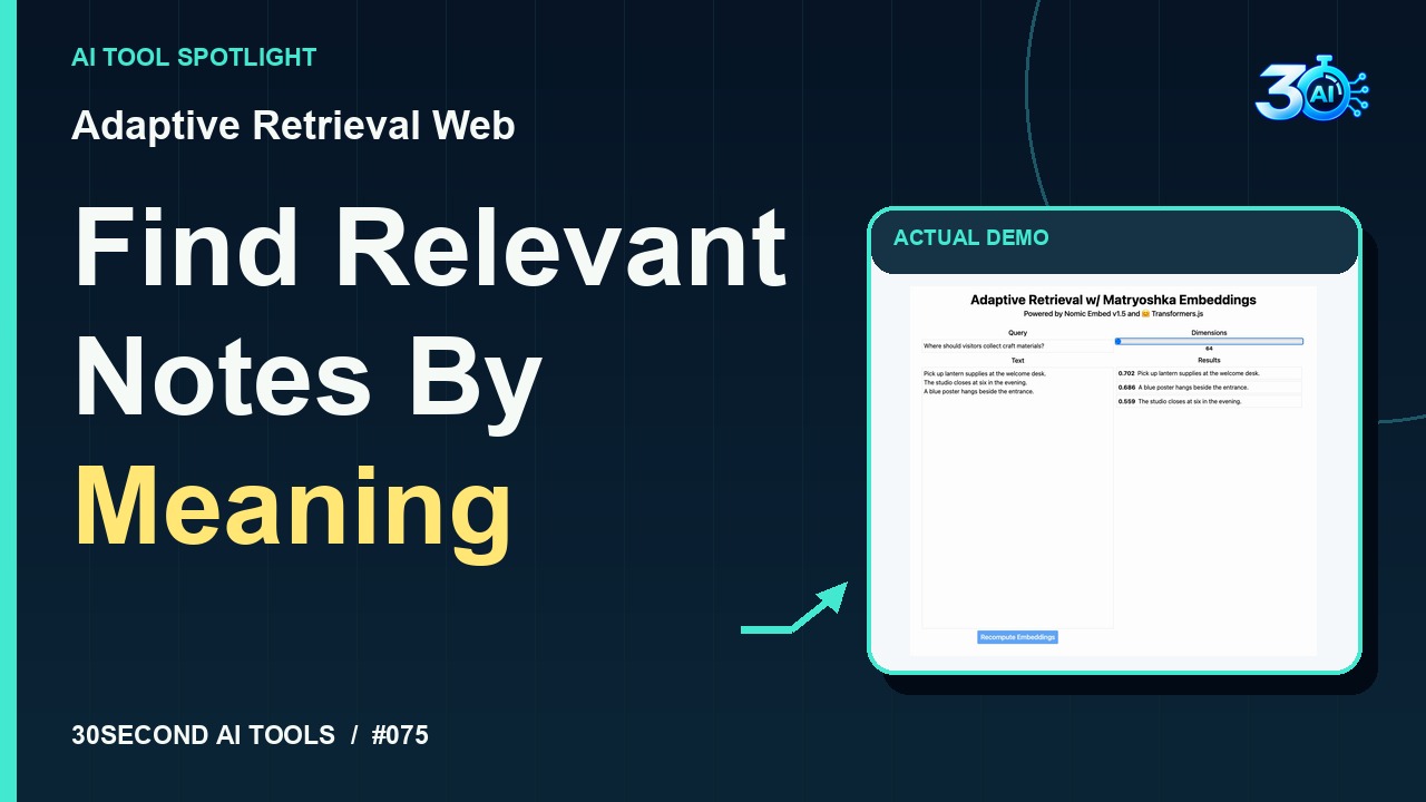 Adaptive Retrieval Web demonstration