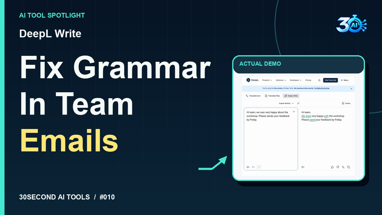 DeepL Write demonstration