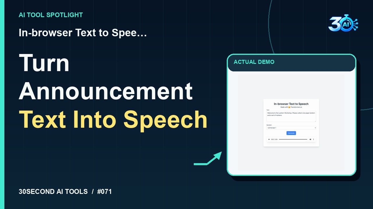 In-browser Text to Speech demonstration