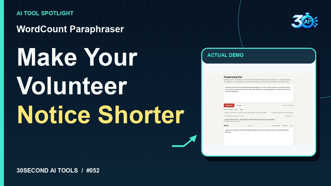 WordCount Paraphraser demonstration